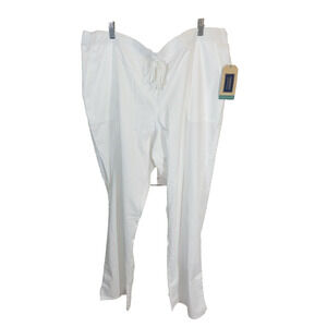 NWT Cherokee White Scrubs Uniform Drawstring High Rise Pants Women's‎ 2XL Tall